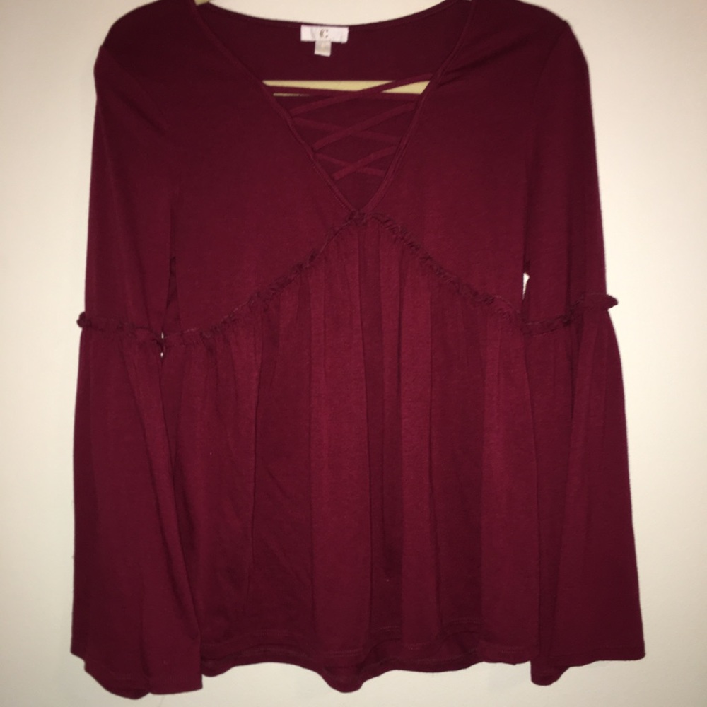 RED STRAPPY SHIRT